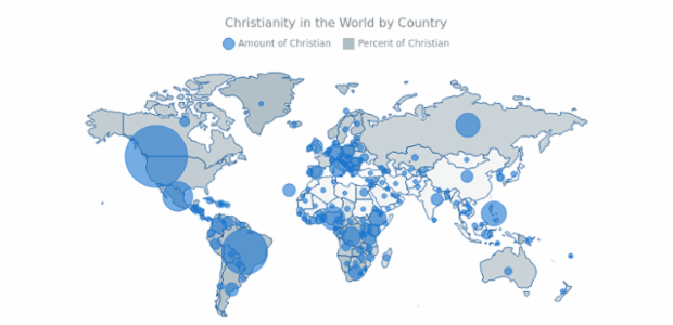 Bubble Christian Map created by AnyChart Team