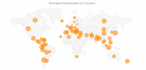 Bubble Earthquakes Map created by AnyChart Team