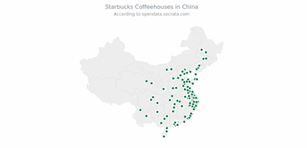 Starbucks in China created by AnyChart Team