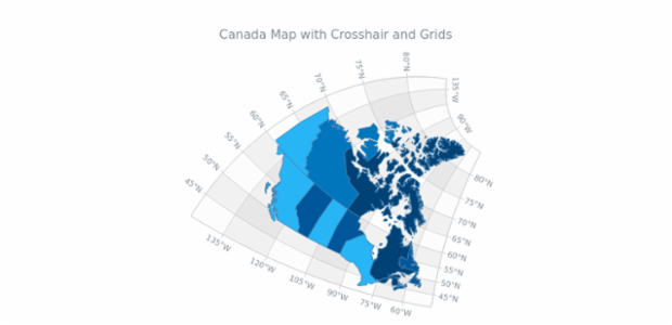 Canada Map with Crosshair and Grids created by AnyChart Team