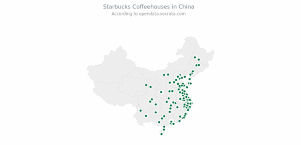 Starbucks in China created by AnyChart Team