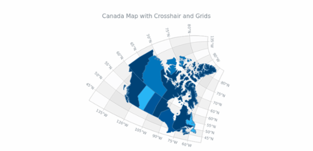 Canada Map with Crosshair and Grids created by AnyChart Team