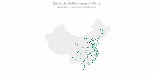 Starbucks in China created by AnyChart Team