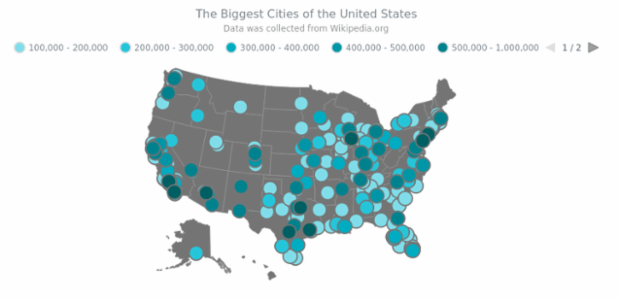 USA Biggest Cities created by AnyChart Team