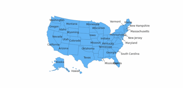 USA Map With Outside Labels created by AnyChart Team