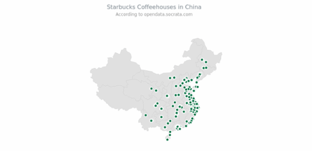 Starbucks in China created by AnyChart Team