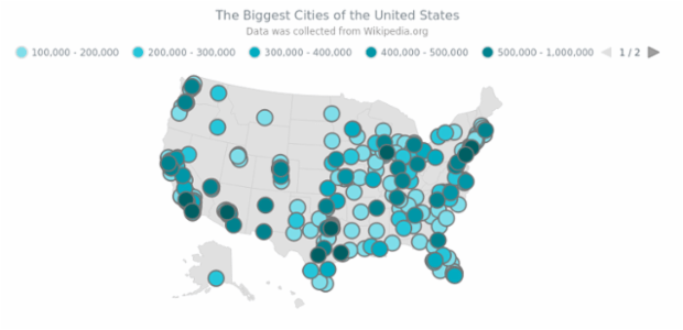 USA Biggest Cities created by AnyChart Team