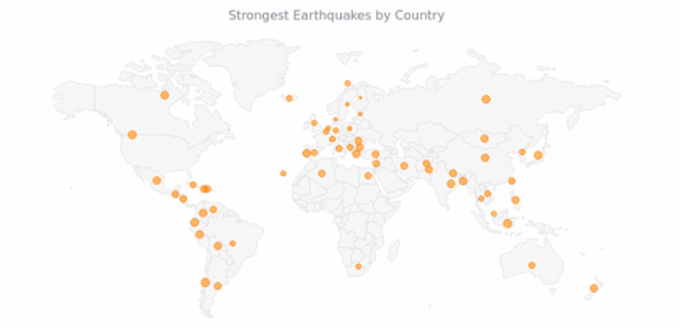 Bubble Earthquakes Map created by AnyChart Team