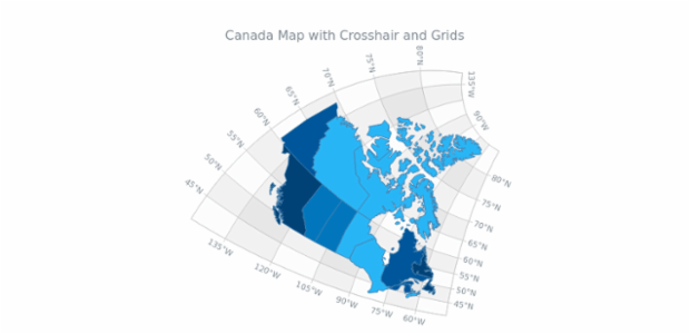 Canada Map with Crosshair and Grids created by AnyChart Team