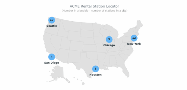 Rental Station Locator created by AnyChart Team