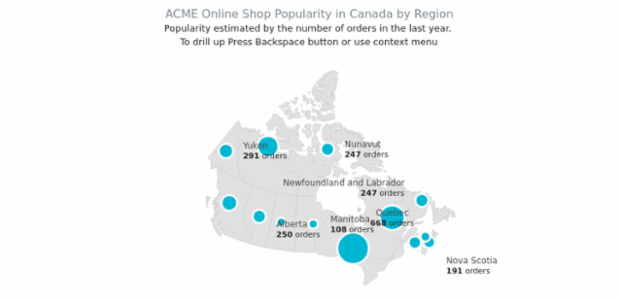 ACME sales in Canadian Regions created by AnyChart Team
