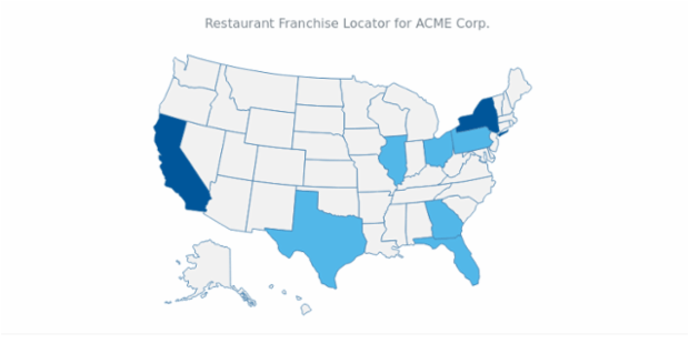 USA Restaurant Franchise Locator created by AnyChart Team