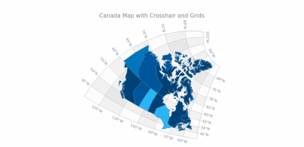 Canada Map with Crosshair and Grids created by AnyChart Team