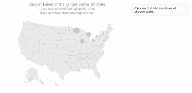Largest Lakes of USA by State created by AnyChart Team