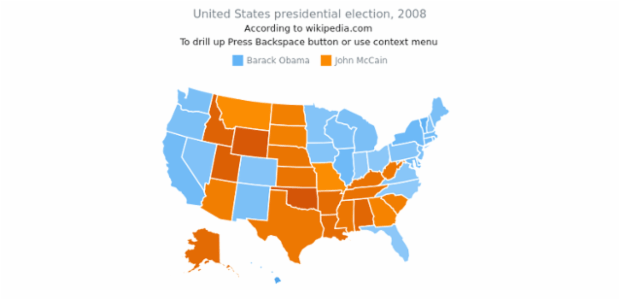 US presidential election 2008 created by AnyChart Team