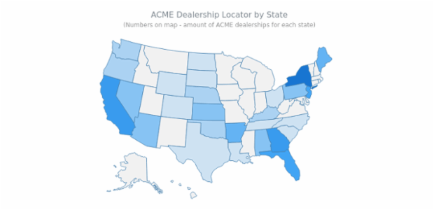 Dealership Locator created by AnyChart Team