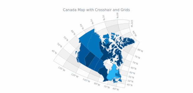 Canada Map with Crosshair and Grids created by AnyChart Team