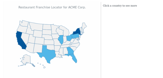 USA Restaurant Franchise Locator created by AnyChart Team