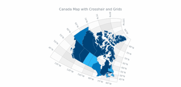Canada Map with Crosshair and Grids created by AnyChart Team