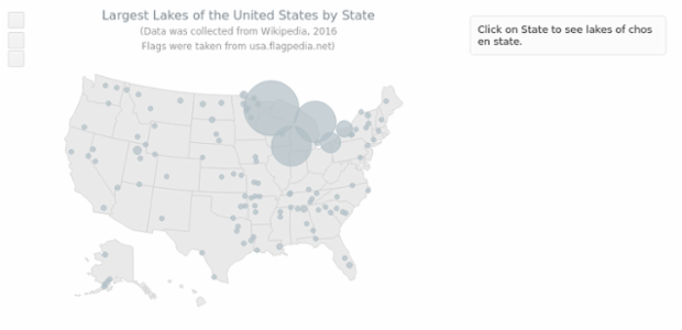 Largest Lakes of USA by State created by AnyChart Team