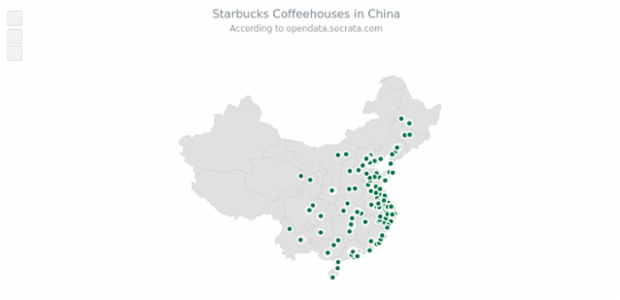 Starbucks in China created by AnyChart Team