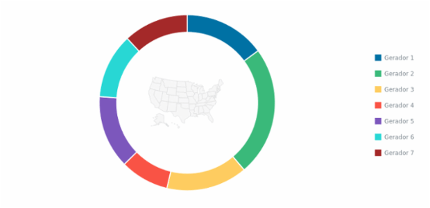 Donut Chart with Geo Map as Center Content created by anonymous, Donut Chart example with a Geo Map integrated as the Center Content.