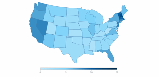 Choropleth Map created by anonymous, A Choropleth Map (Color Coded Map) represents geographical areas, colored, shaded or patterned, according to the values in the dataset (e.g. per-capita income) or some other rule.